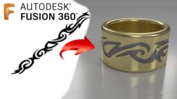 Fusion 360. – Создание кольца и гравировки текста/узора на всем радиусе кольца.